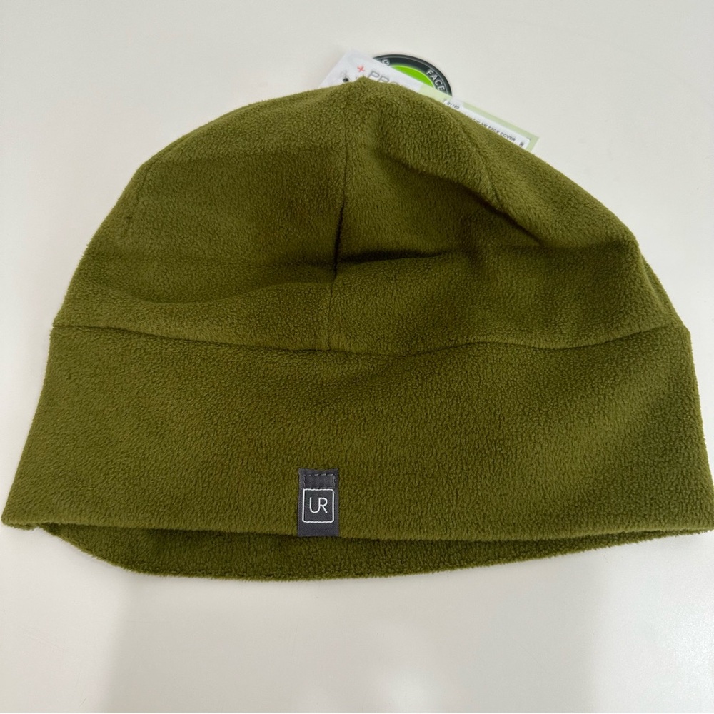 UR Powered Unisex Avocado Green Fleece Hat with Power Stretch Face Covering OS